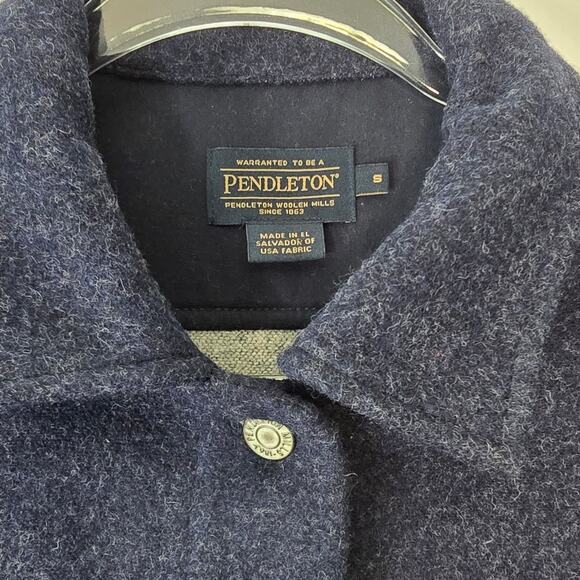 Pendleton Wool Southwestern Cross-Back Western Jacket Blue Geometric Pattern S - Picture 3 of 9